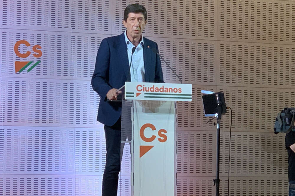 El líder de Ciudadanos en Andalucía, Juan Marín, ha anunciado la dimisión de todos sus cargos tras los resultados del 19-J.EFE/Fermín Cabanillas