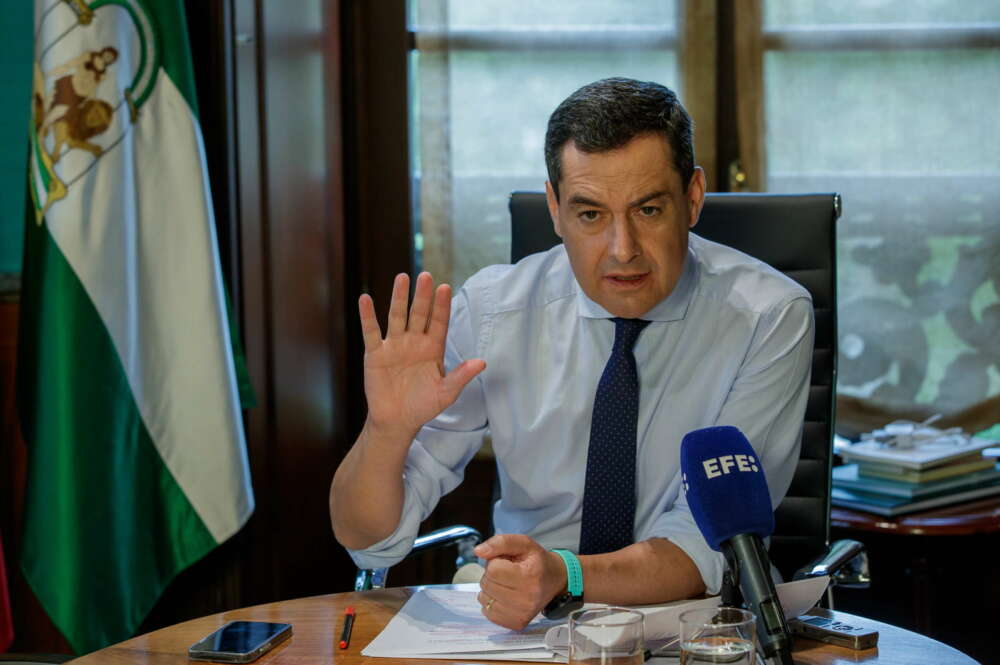 El presidente andaluz, Juanma Moreno. EFE/ Julio Muñoz