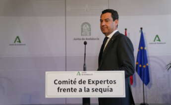 Juanma Moreno, en su comparecencia tras la reunión del Comité de expertos para la sequía.