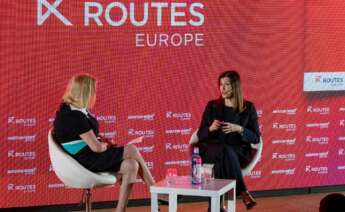 Carolina Martinoli, CEO de Vueling, durante su participación en el congreso ‘Routes Europe’ 2025 en Sevilla.