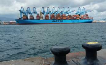 Buque de Maersk en el Puerto de Algeciras.