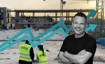 José Elías, presidente y accionista mayoritario de Ezentis, frente a unas obras de EDA Instalaciones y Energía, una sociedad recién adquirida.