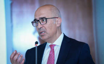 El presidente de Airbus España, Francisco Javier Sánchez, durante su intervención en la jornada 'Andalucía Aero Day’.