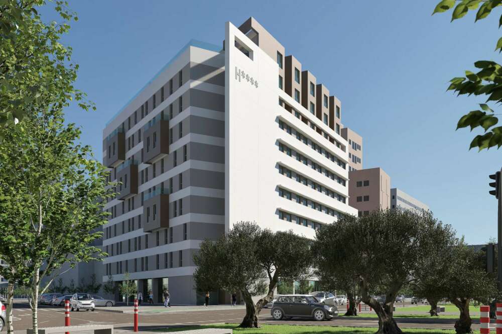 Proyección del futuro hotel de Panoram en Sevilla.