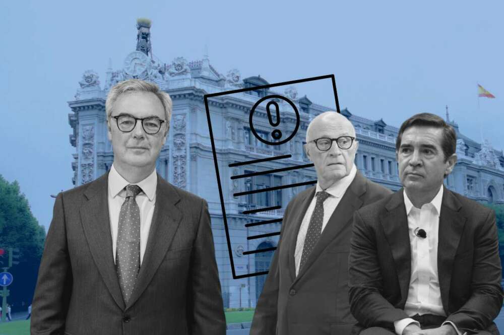 José Sevilla, Josep Oliu y Carlos Torres, presidentes de Unicaja, BBVA y Sabadell.