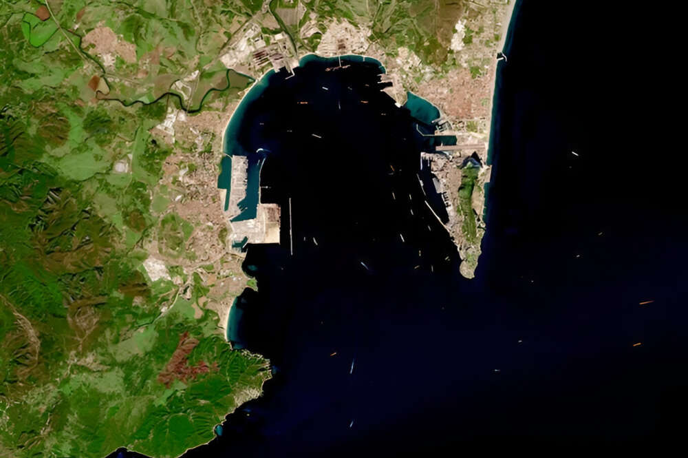 Vista satelital de la Bahía de Algeciras.