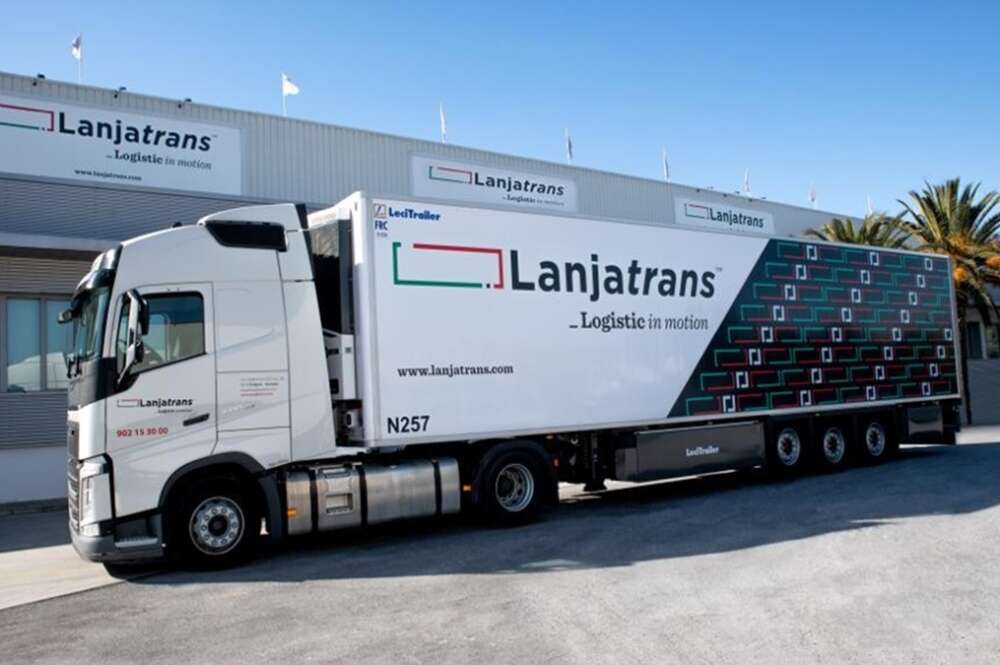Uno de los camiones de Lanjatrans