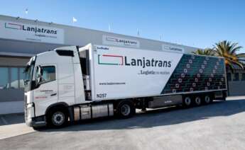 Uno de los camiones de Lanjatrans