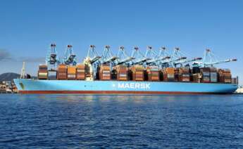 Buque de Maersk en el Puerto de Algeciras.