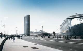 Proyección de la torre que acogerá al hotel promovido por Hesperia y Al Alfia en Málaga.