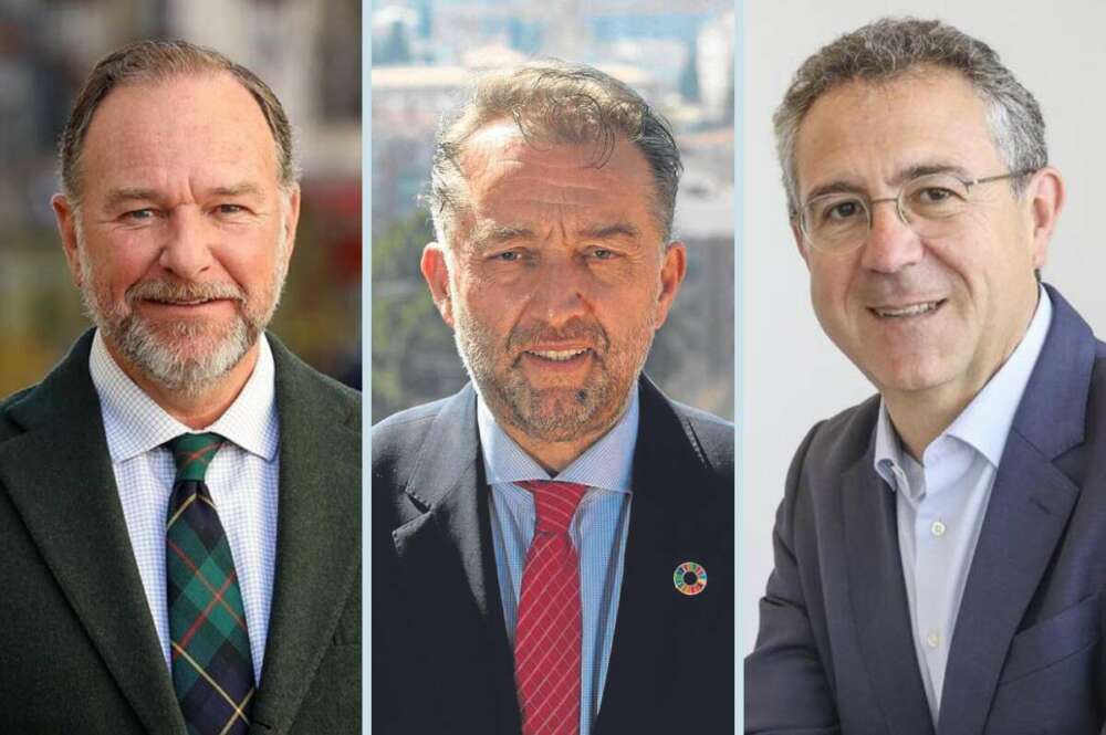 José Luis García-Palacios, Juan Carlos Torres y Eduardo Baamonde, presidentes de Caja Rural del Sur, Emasagra y Cajamar.