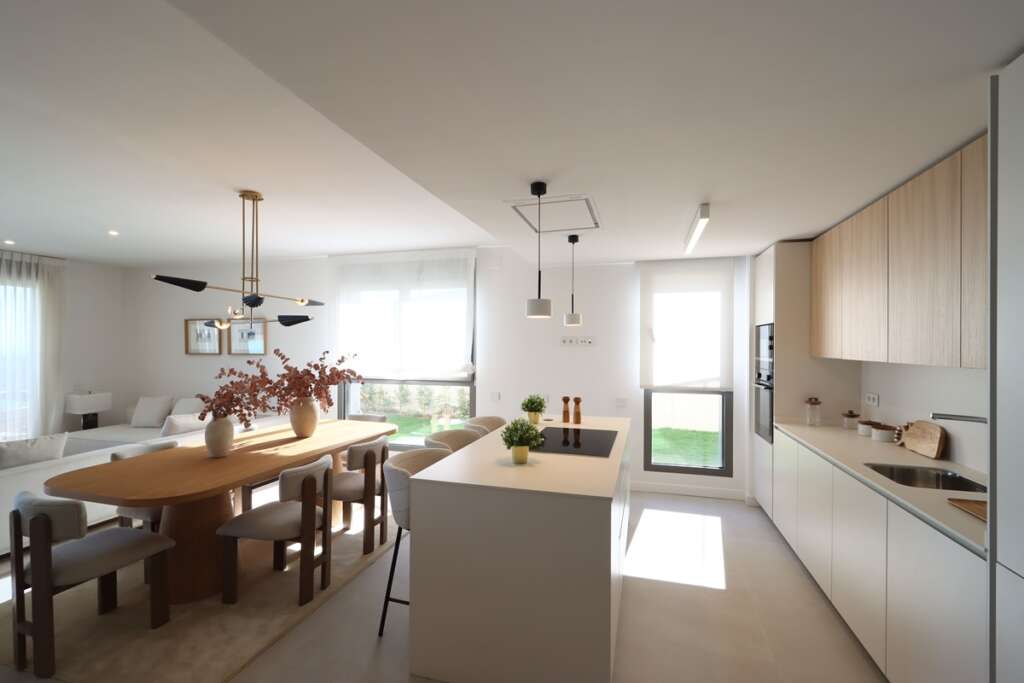 Cocina de una de las viviendas de la promoción Libella de AEDAS Homes en Estepona