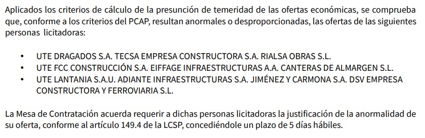 Metro de Málaga licitación ACS vs Sando