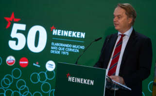 El presidente de Heineken España, Etienne Strijp, durante un acto institucional en julio de 2025.