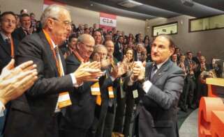 Javier González de Lara, presidente de la CEA, durante la asamblea general celebrada este jueves.