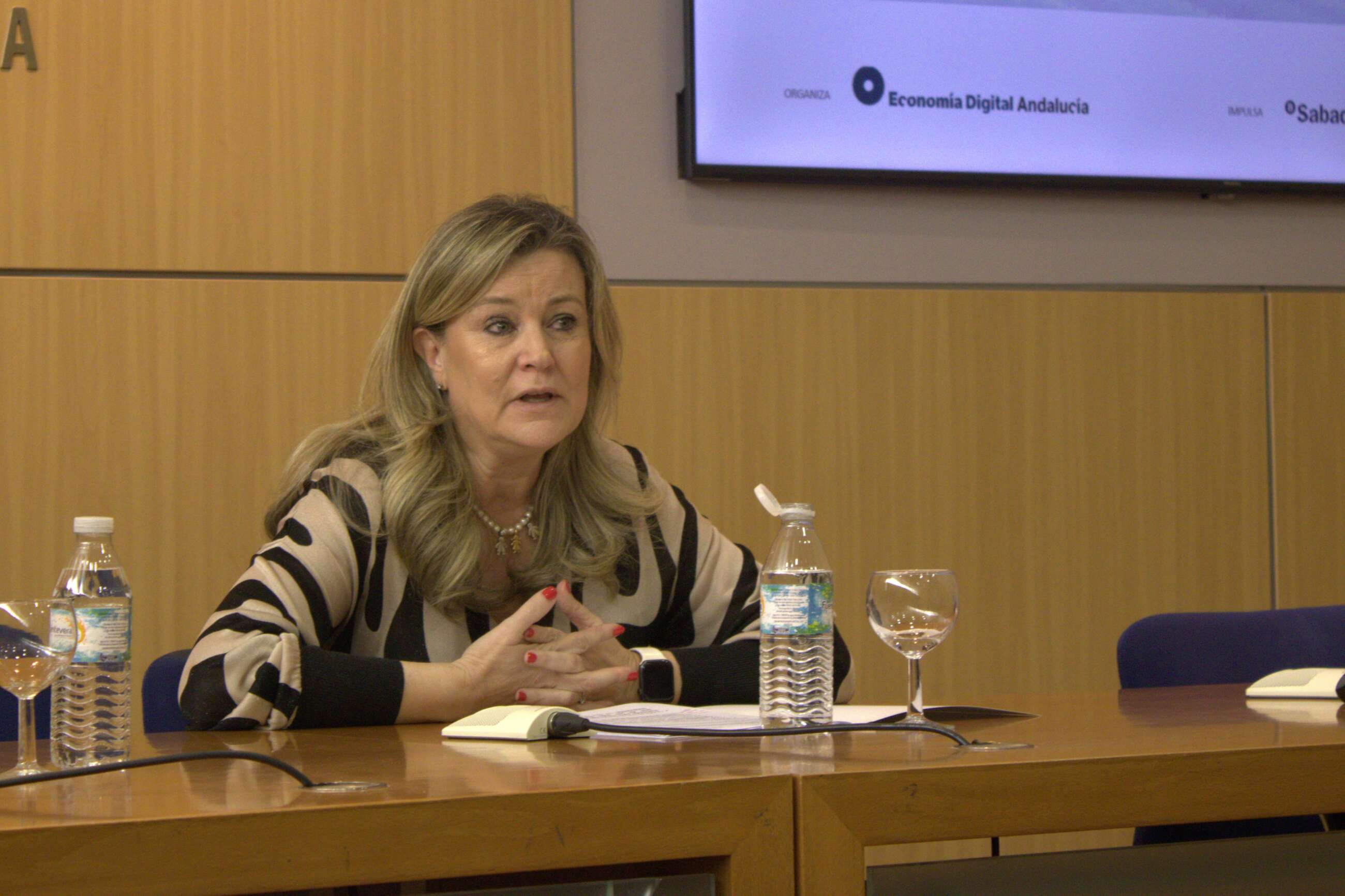 Carmen Cristina De Toro, directora general de Industrias, Innovación y Cadena Agroalimentaria de la Junta de Andalucía, durante la clausura de la presentación del informe ‘AgroSmart Tech’.