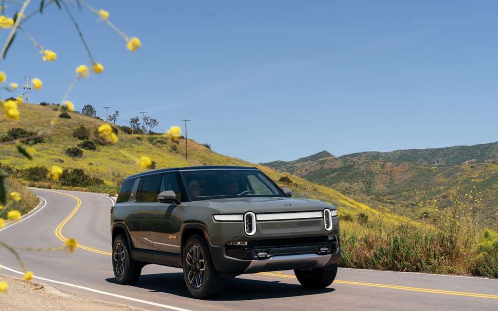 Uno de los automóviles de la flota de Rivian