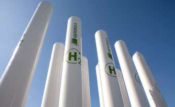 Construcción de la planta de hidrógeno verde de Iberdrola en Palos de la Frontera (Huelva).