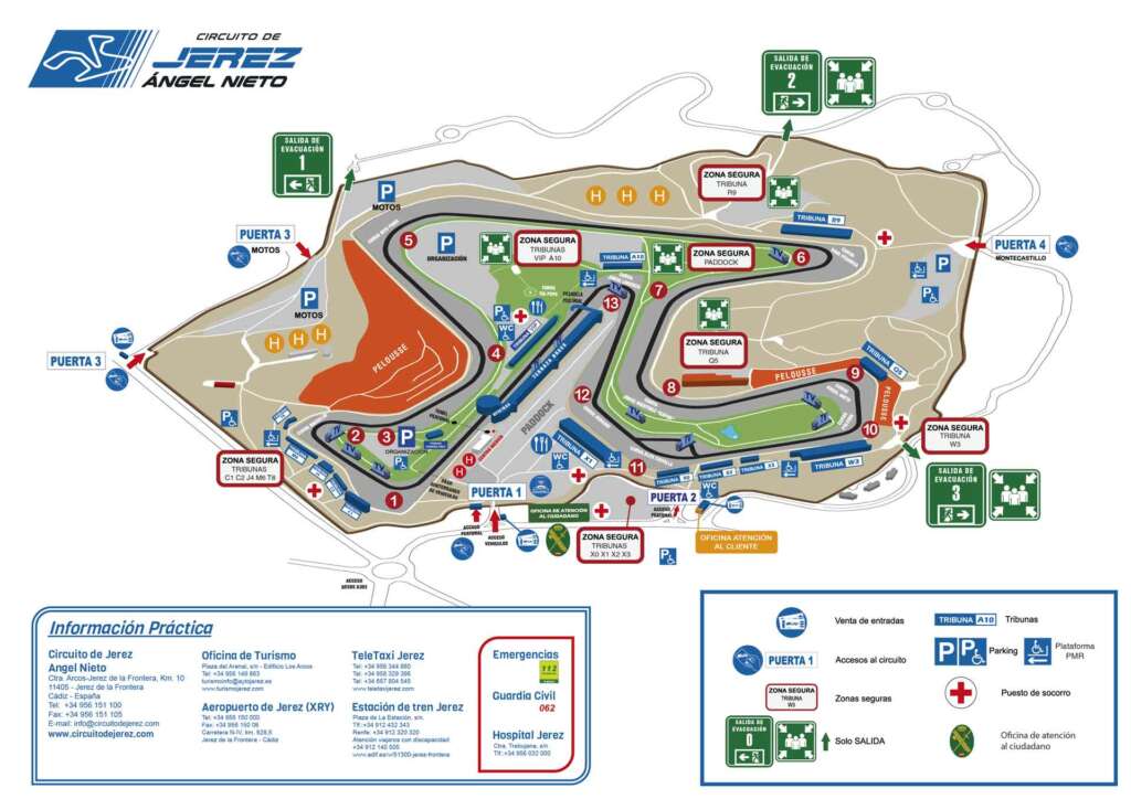 Plano del Circuito de Jerez. Foto: Circuito de Jerez.
