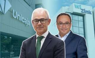 Isidro Rubiales e Iheb Nafaa, CEOs de Unicaja y WiZink Bank, respectivamente.