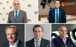 Antonio Mingorance, presidente de Bidafarma; Dámaso Quintana, presidente de Cunext Copper; Marteen Wetselaar, CEO de Moeve; Bernardo Velázquez, CEO de Acerinox; y Antonio Luque, presidente de Dcoop.