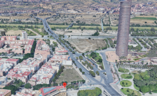 Ubicación del futuro edificio de viviendas de Grupo Abu en la plaza Chapina, frente a Torre Sevilla.