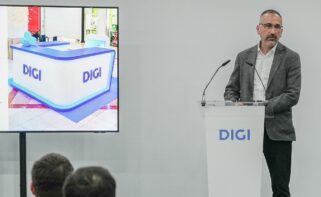 El CEO de DIGI España, Marius Varzaru, durante la inauguración de su centro de atención al cliente en Sevilla.