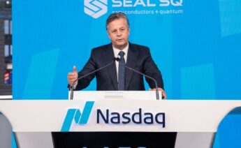 Carlos Creus Moreira, CEO de WISeSat, durante la salida a NASDAQ de otra compañía del grupo, SEALSQ.