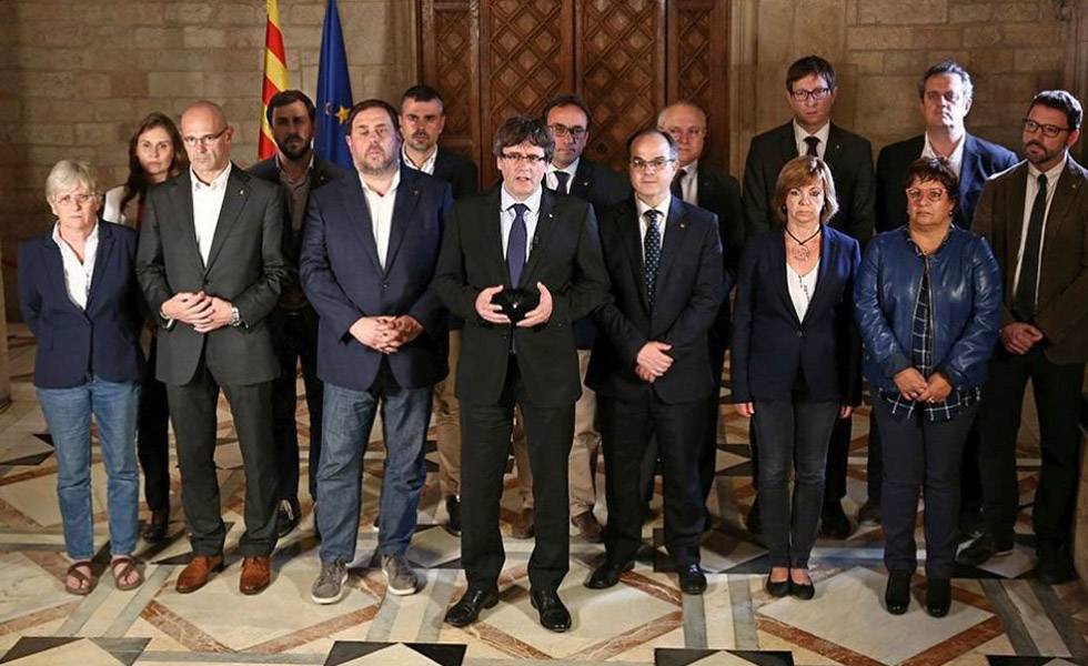 Comparecencia de Puigdemont el 1 de octubre. Comparecencia de Puigdemont el 1 de octubre.