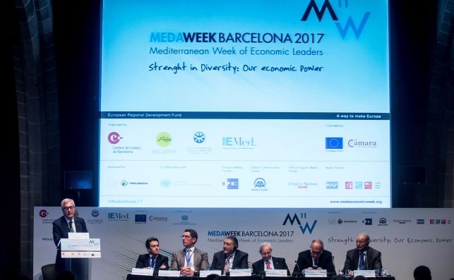 Algunos ponentes de la jornada la Semana Mediterránea de Líderes Económicos (MedaWeek Barcelona),