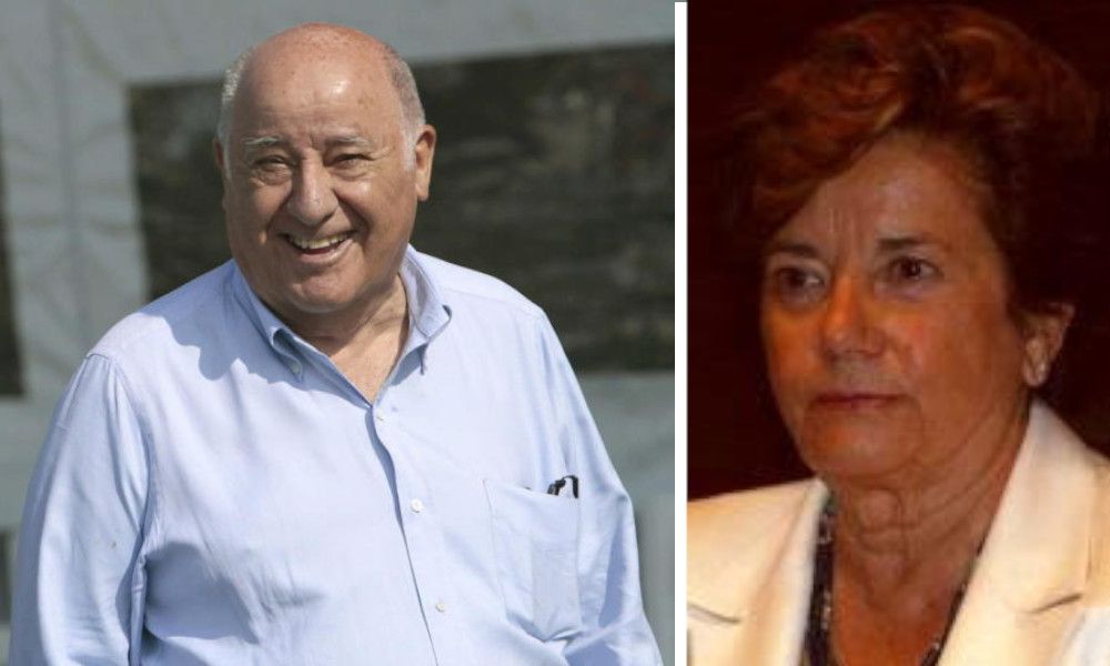 Amancio Ortega y su hermana mayor, Josefa Ortega