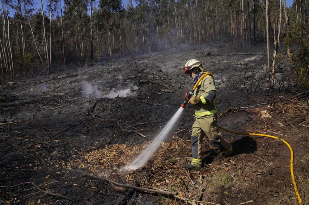 Galicia da por controlado el incendio forestal registrado en la parroquia compostelana de Filgueiras. Foto: Europa Press