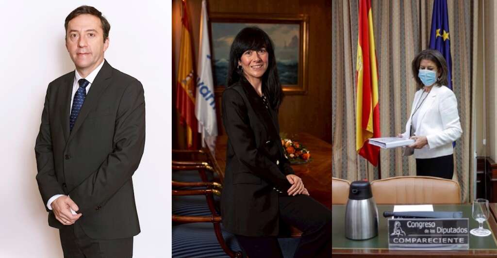 Ricardo Domínguez, Belén Gualda y Susana de Sarriá, presidente y expresidentas de Navantia. Fotos: EFE