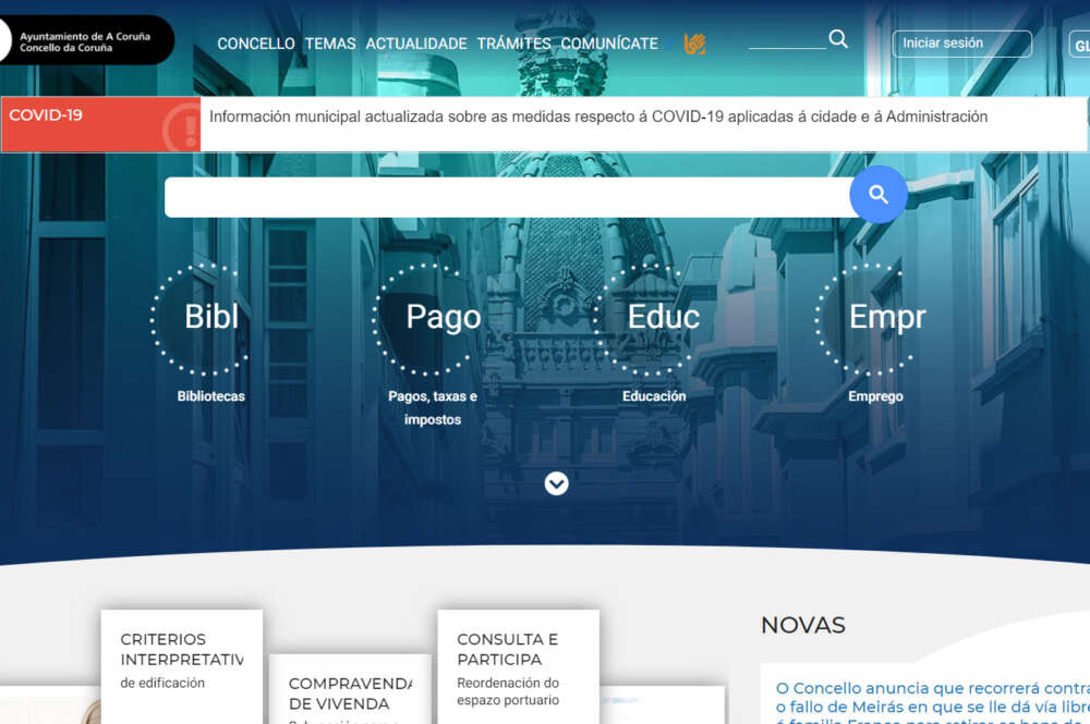 Web do Concello da Coruña