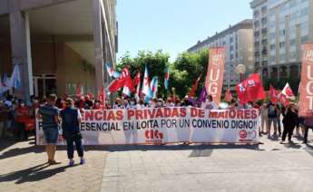 Movilización de los sindicatos frente al centro de Domus Vi en Ferrol / CIG