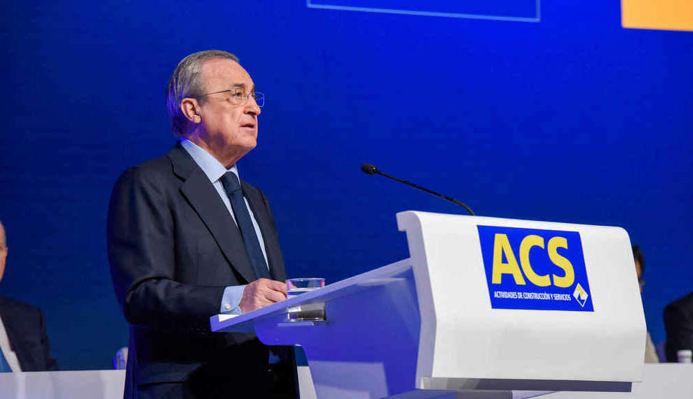 Florentino Pérez durante la junta de accionistas de ACS