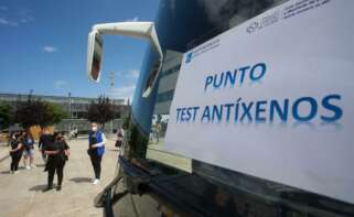 Imagen de un punto de test de antígenos en Galicia. Europa Press