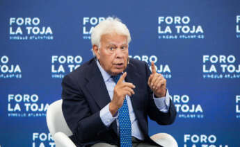 Felipe González durante su intervención en el Foro La Toja Vínculo Atlántico