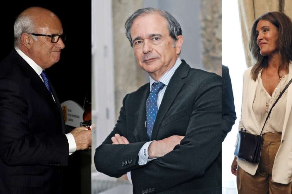 Ramón Reñón, Antonio Abril y Eva Cárdenas, miembros de la alta dirección de Inditex que abandonaron el grupo entre este año y 2018. Fotos: Casa Real y EFE