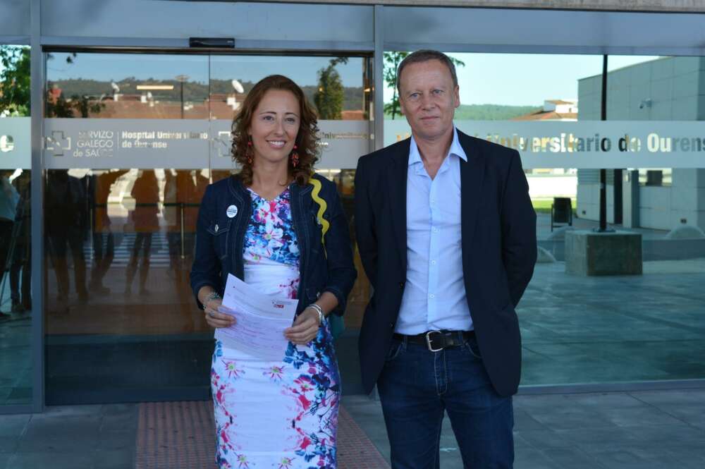 La diputada autonómica del PSdeG Noela Blanco junto al portavoz del PSOE en Ourense, Rafael Rodríguez Villarino - EUROPA PRESS