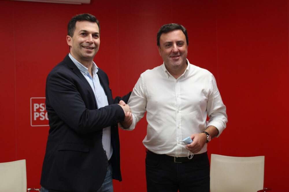 Gonzalo Caballero y Valentín González Formoso antes de iniciarse el debate de las primarias del PSdeG