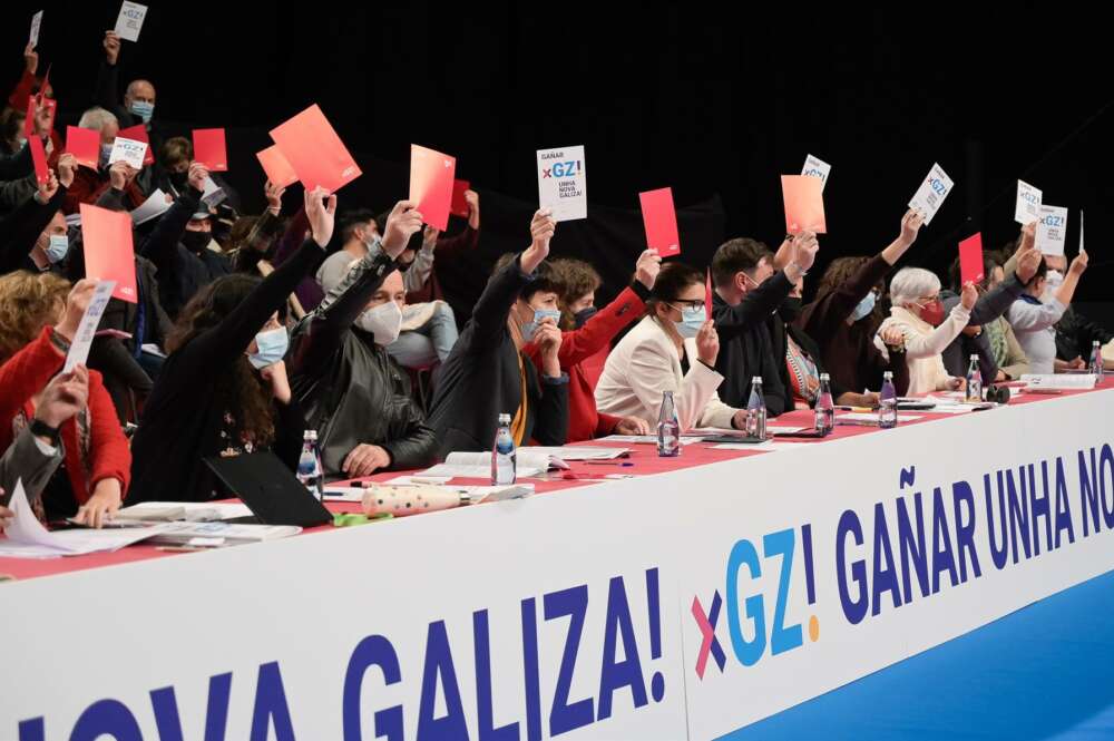 La portavoz nacional del BNG, Ana Pontón (4i), en la XVII Asamblea Nacional del BNG, en el Coliseum de A Coruña, a 6 de noviembre de 2021, en A Coruña, Galicia, (España). - M. Dylan -