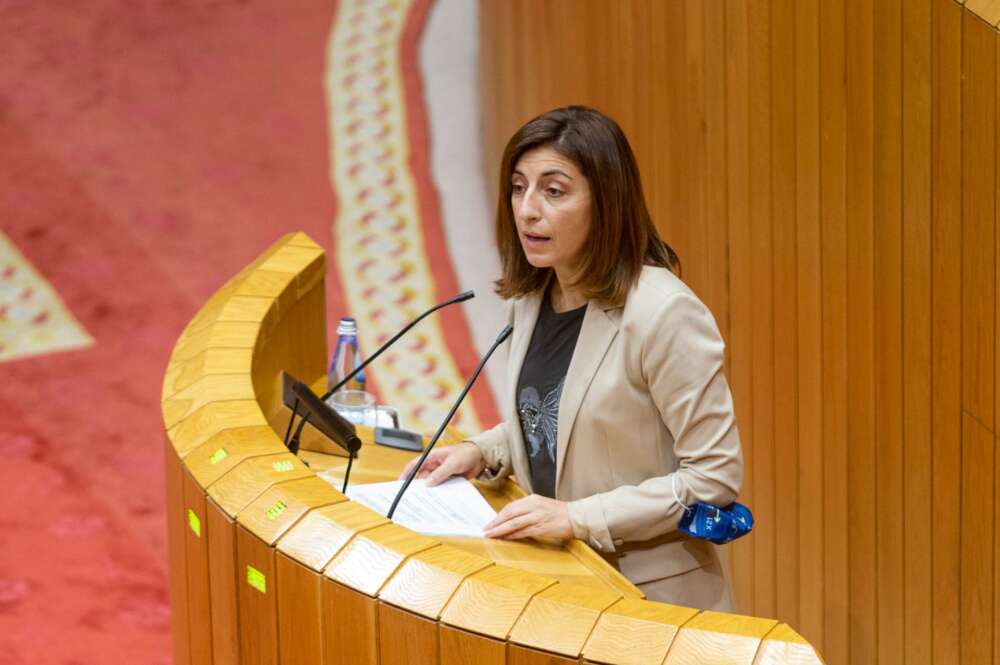 La conselleira de Medio Ambiente, Territorio e Vivenda, Ángeles Vázquez, en el pleno del Parlamento gallego / Europa Press