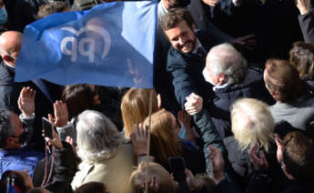 Pablo Casado en el cierre de campaña del PP en las elecciones de Castilla y León. Foto: EFE