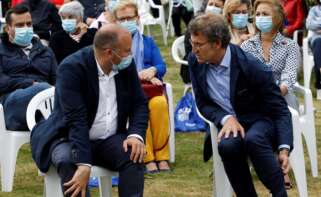 Alberto Núñez Feijóo, junto a su 'mano derecha', Miguel Tellado