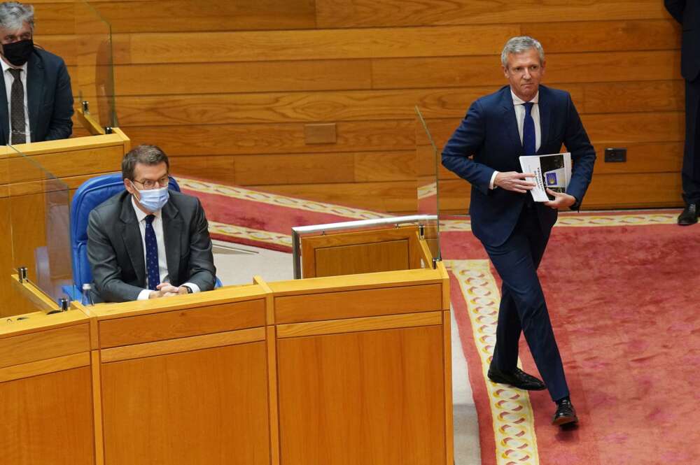 Alfonso Rueda durante el discurso de investidura