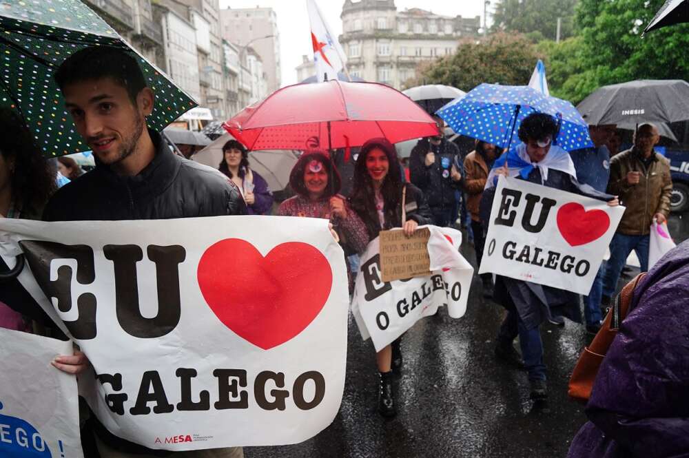 Imagen de la manifestación convocada en Santiago por la plataforma Queremos Galego. Foto: Europa Press