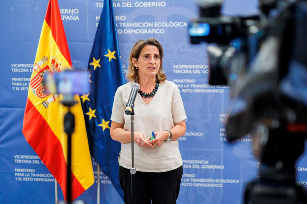 Teresa Ribera, vicepresidenta tercera, ofreciendo declaraciones