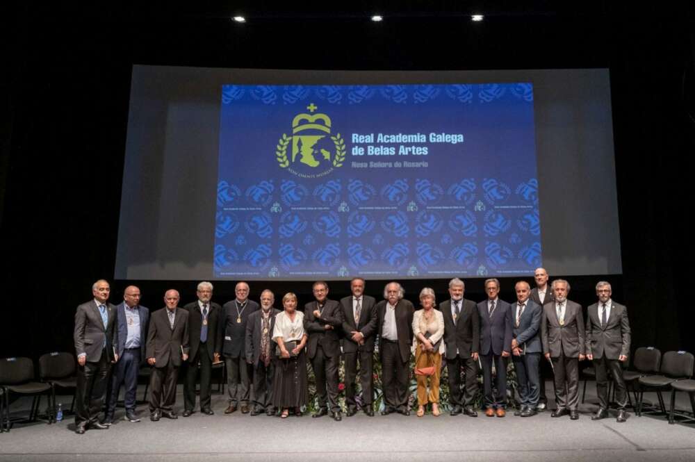 Imagen del acto público de ingreso de Roberto Verino como académico numerario de la Sección Artes da Imaxe da Real Academia Galega de Belas Artes