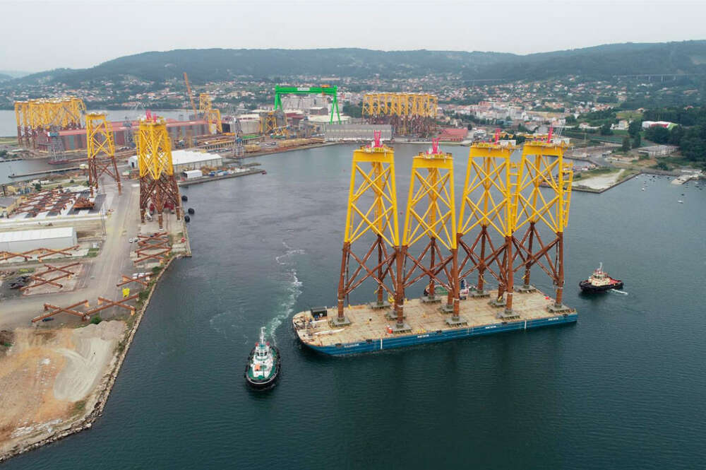 Jackets para la eólica marina de Iberdrola en Francia fabricados en Navantia Fene